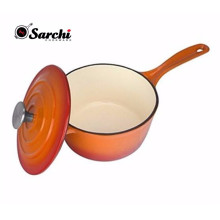 Longo punho Revestimento de esmalte Revestimento de ferro fundido 1.5 Quart Saucepan